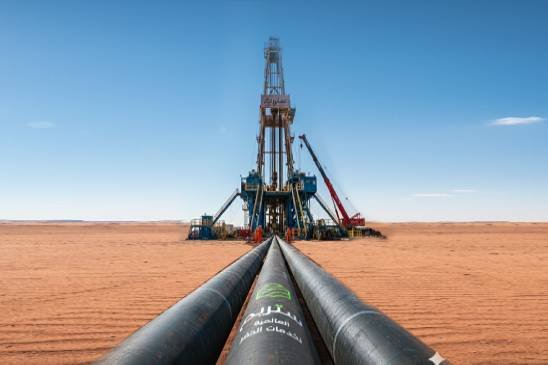 Onshore drilling rig at golden hour